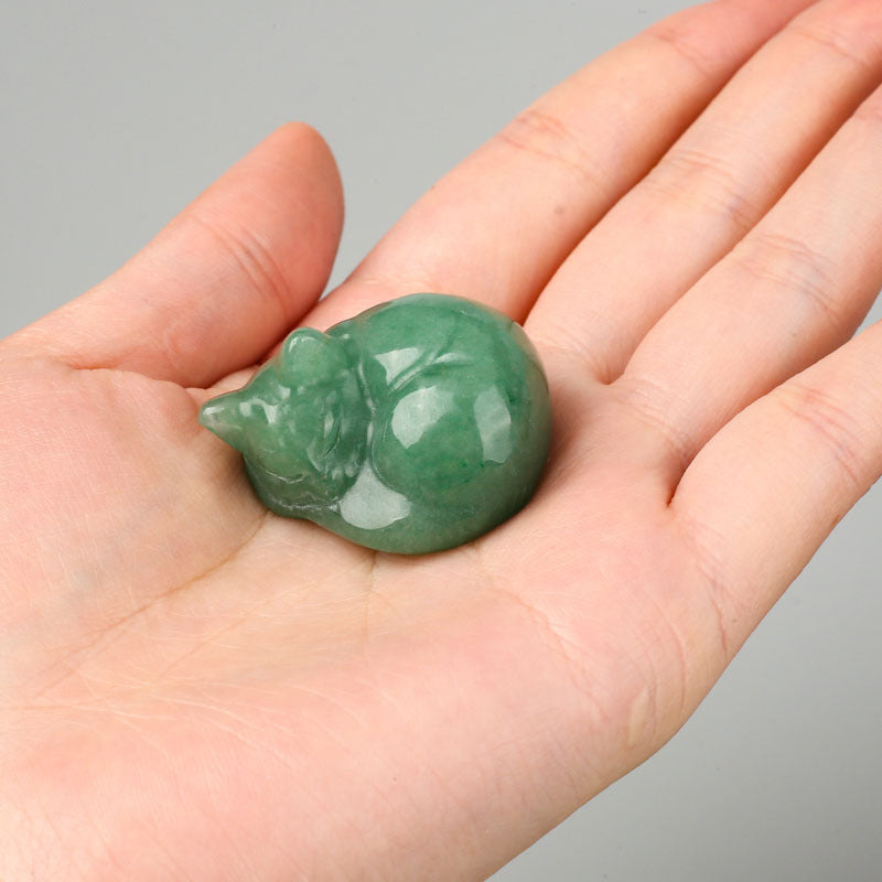 Natural stone sleeping cat decor, subtle spiritual touch, desk accessory, unique gift for pet owners