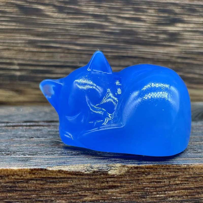 Artistic natural stone sleeping cat, unique present, elegant home accent, peaceful desk ornament