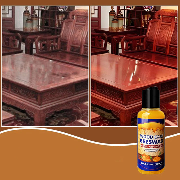 Close-up of Natural Wood Furniture Polish & Restorer, highlighting its rich, creamy texture