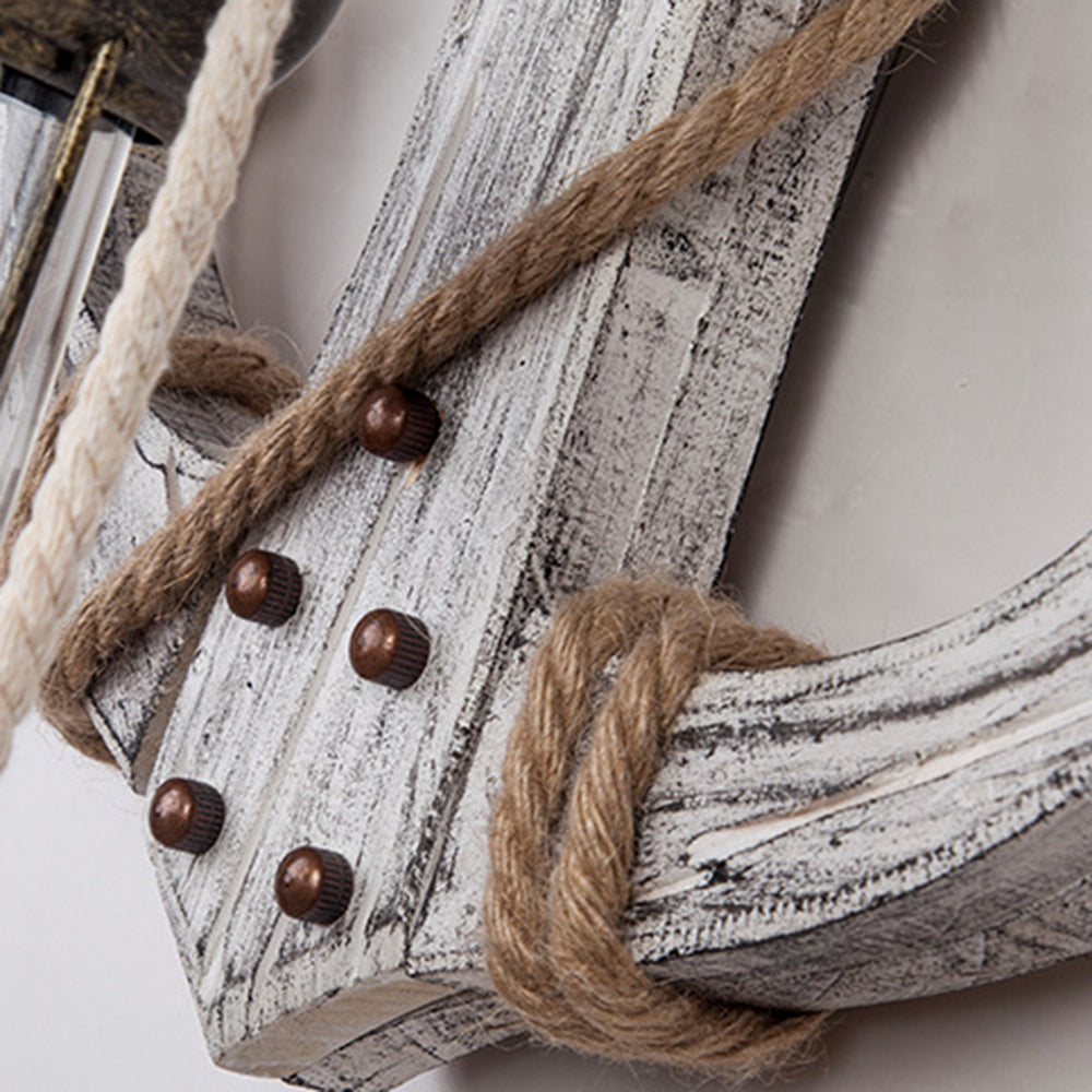 Rustic nautical anchor wall sconce, LED wall light for enchanting coastal decor & maritime theme homes.