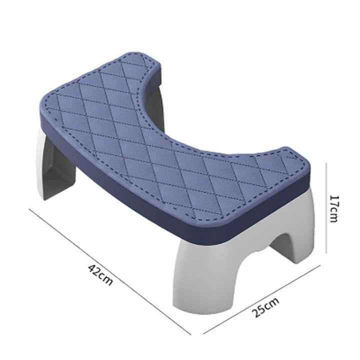 Non-slip ergonomic squat stool, a compact bathroom accessory for natural posture & enhanced toilet comfort & health.