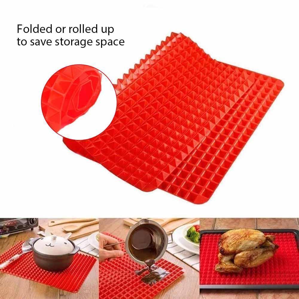 Flexible silicone baking mat, essential kitchen bakeware for healthy, mess-free cooking.