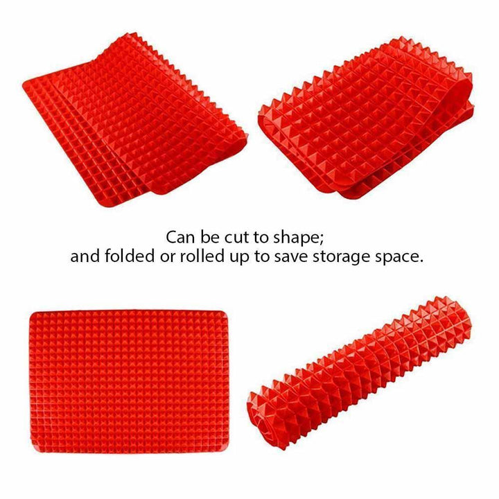 High-quality silicone baking mat, ensuring even heat distribution for perfect bakeware.