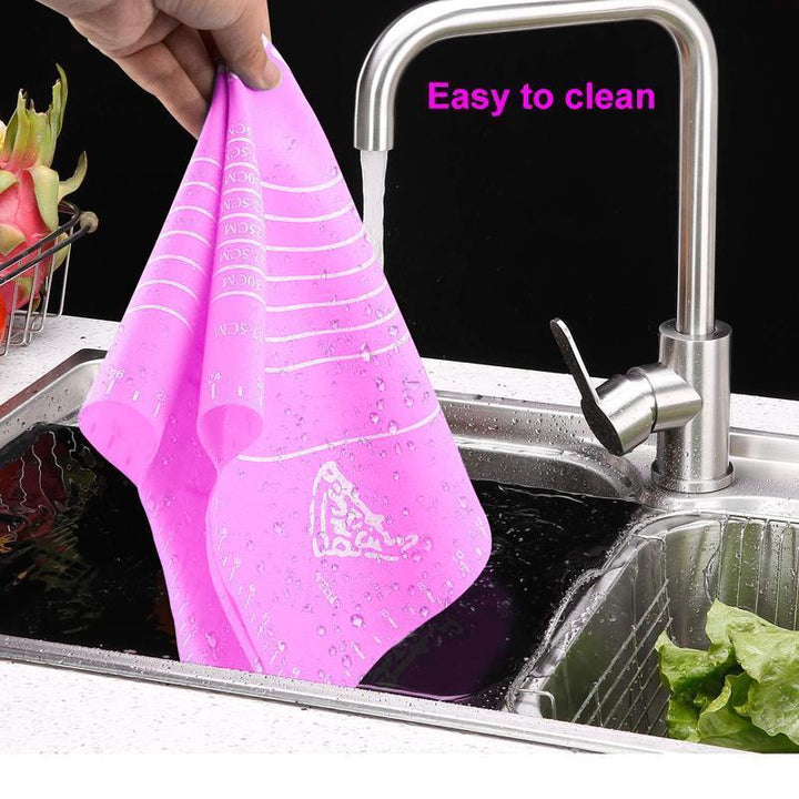 Reusable silicone baking mat, features a non-stick surface for healthy cooking and easy release of baked goods.