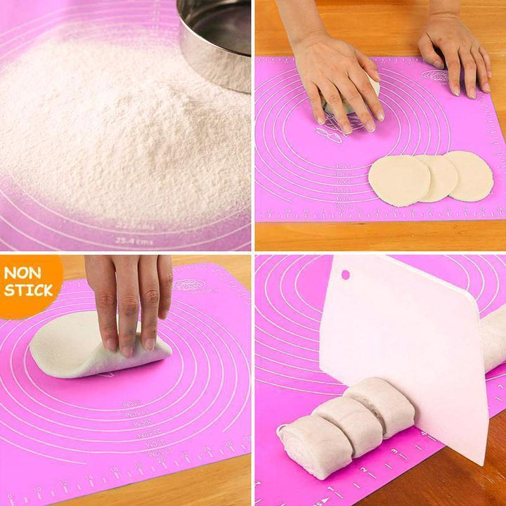 Easy-clean non-stick silicone baking mat, perfect for macarons, pastries, and general oven use, reusable.