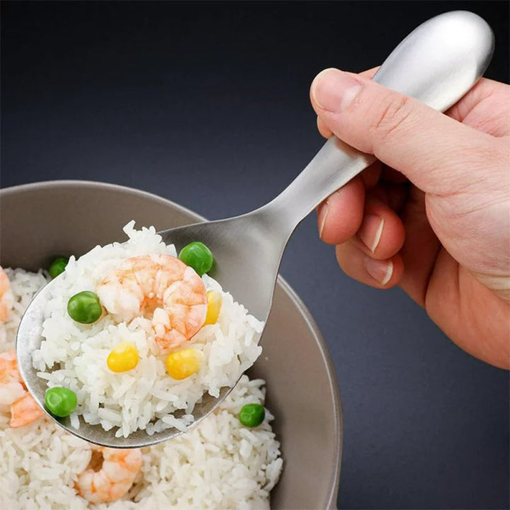 Versatile non-stick stainless steel rice serving spoon, a must-have durable kitchen tool