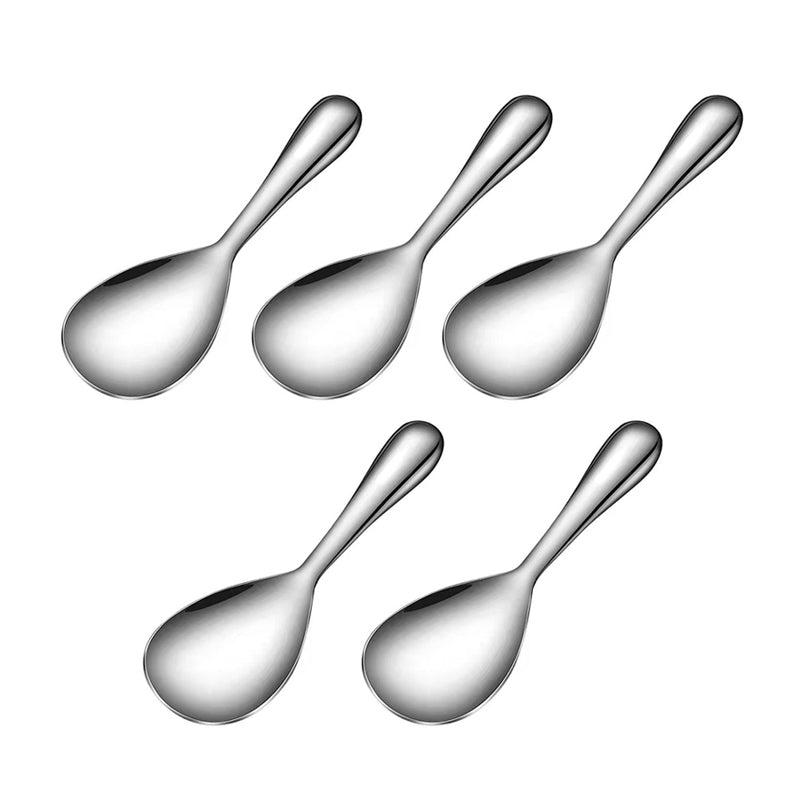 Durable stainless steel rice serving spoon, featuring a non-stick surface for easy use in kitchen
