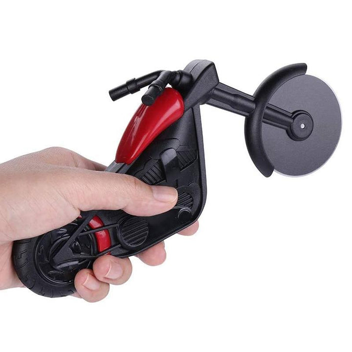 High-quality red bicycle pizza cutter, dual stainless steel blades for effortless pizza slicing, kitchen