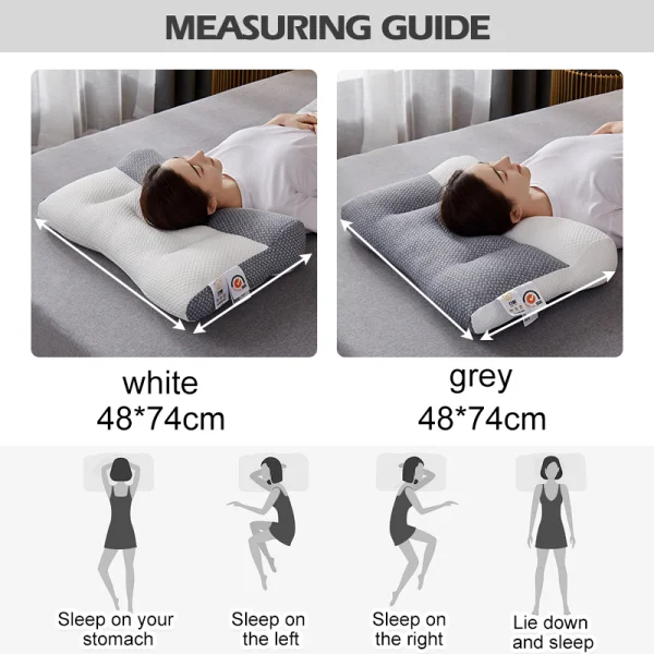 Ergonomic orthopedic pillow designed for neck pain relief & spinal alignment. Ideal for comfortable, restorative sleep.