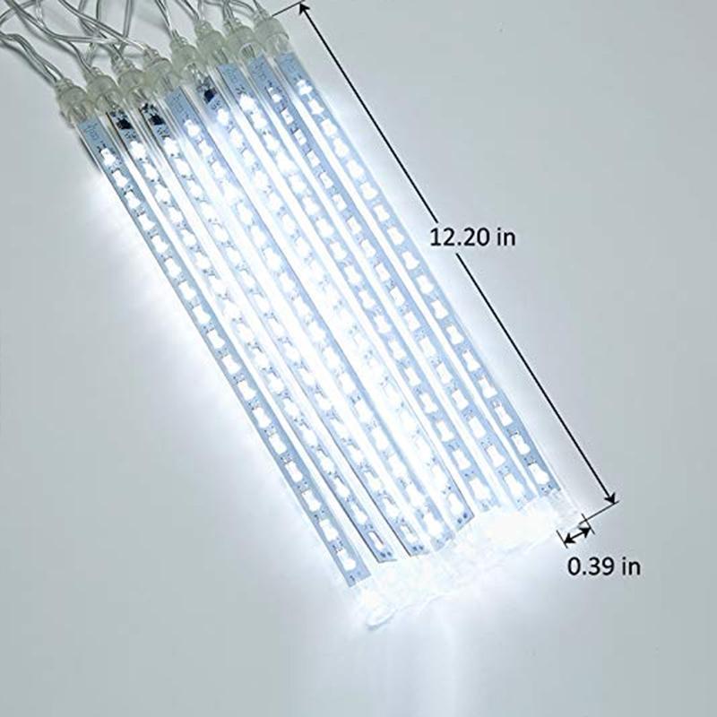 Energy-efficient LED meteor lights for outdoor holiday displays, creating a stunning visual effect.