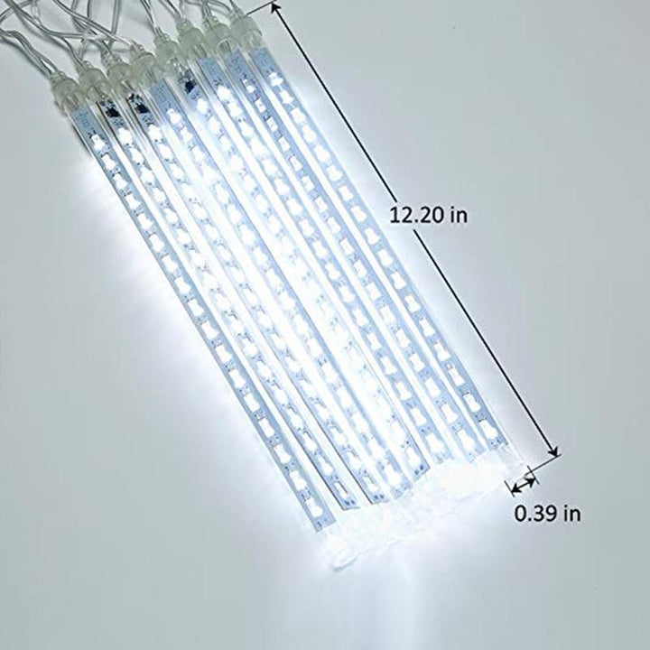 Energy-efficient LED meteor lights for outdoor holiday displays, creating a stunning visual effect.