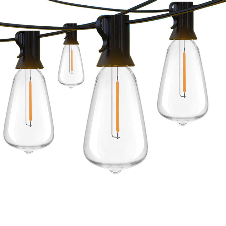Patio decor featuring waterproof LED string lights, elegant & functional illumination