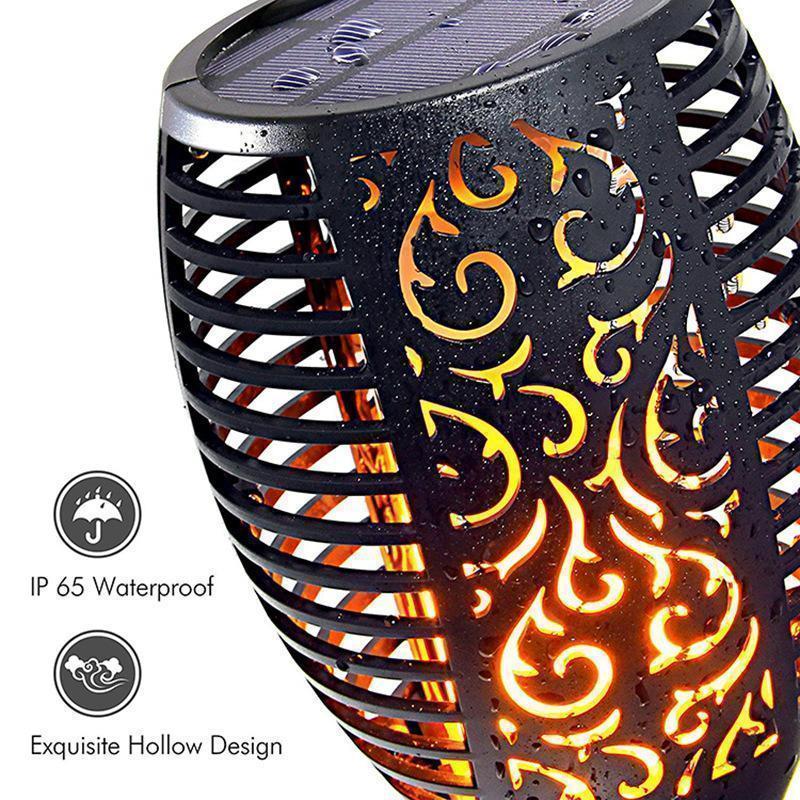 Decorative solar flame light, creating a cozy and inviting outdoor atmosphere