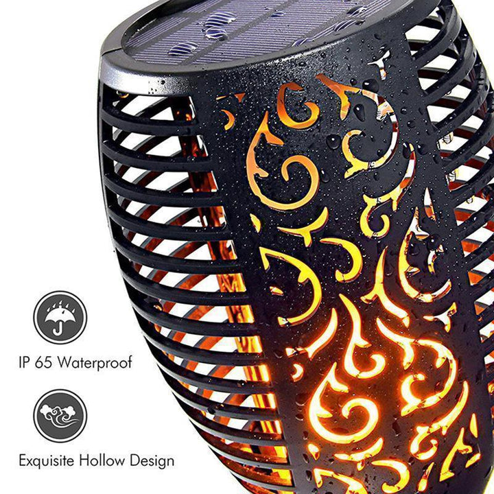 Decorative solar flame light, creating a cozy and inviting outdoor atmosphere