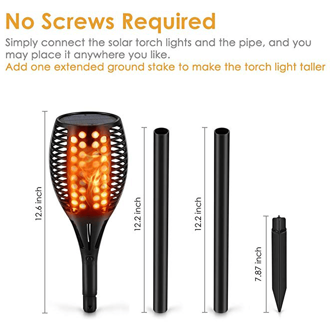 Energy-saving solar flame lamp, enhancing any outdoor decor with soft light