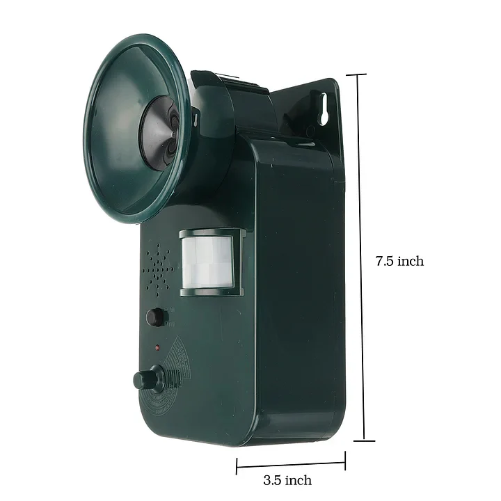 TavvitaImp012 outdoor repeller, using ultrasonic waves and motion detection for garden defense.