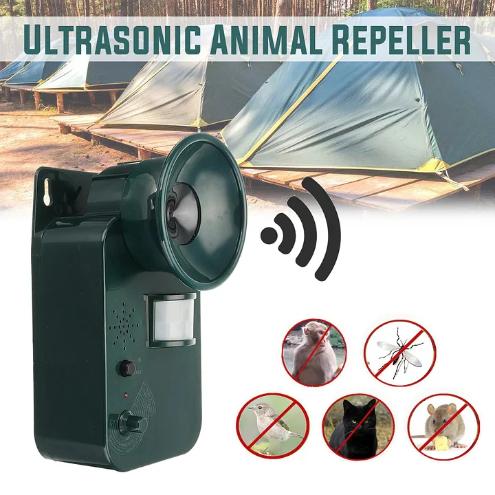 Advanced outdoor animal deterrent, chemical-free and battery-powered for versatile pest control.