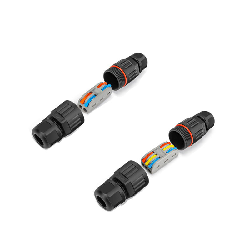 Outdoor electrical safety connector, designed to withstand water and environmental elements.