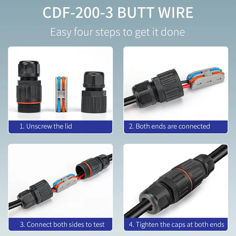 Secure outdoor wire terminal, providing weatherproof protection for various electrical uses.