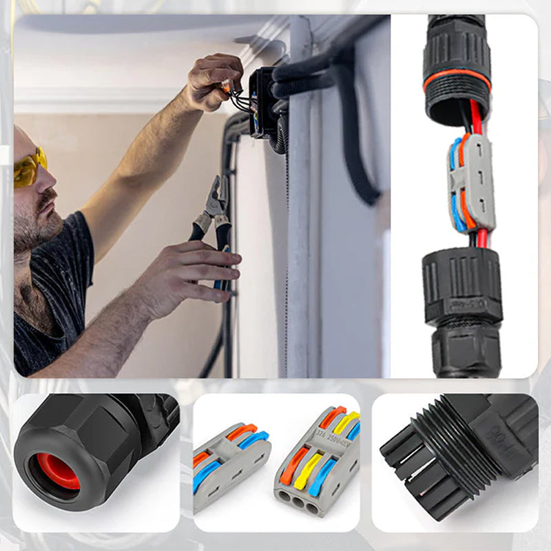 Seamless outdoor electrical wiring connector, perfect for garden and landscaping projects.