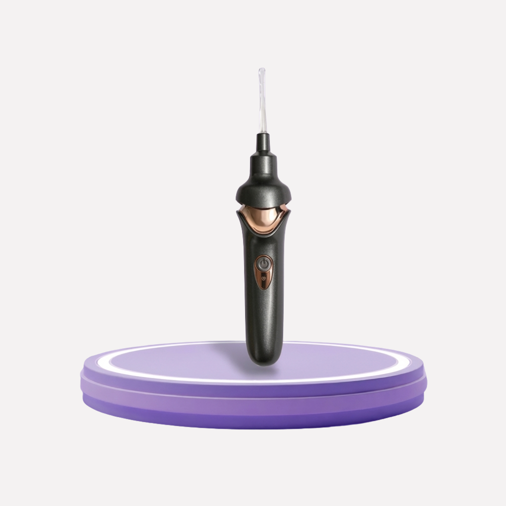 Electric earwax remover for safe, gentle ear cleaning. Features a soft tip for painless home ear care.