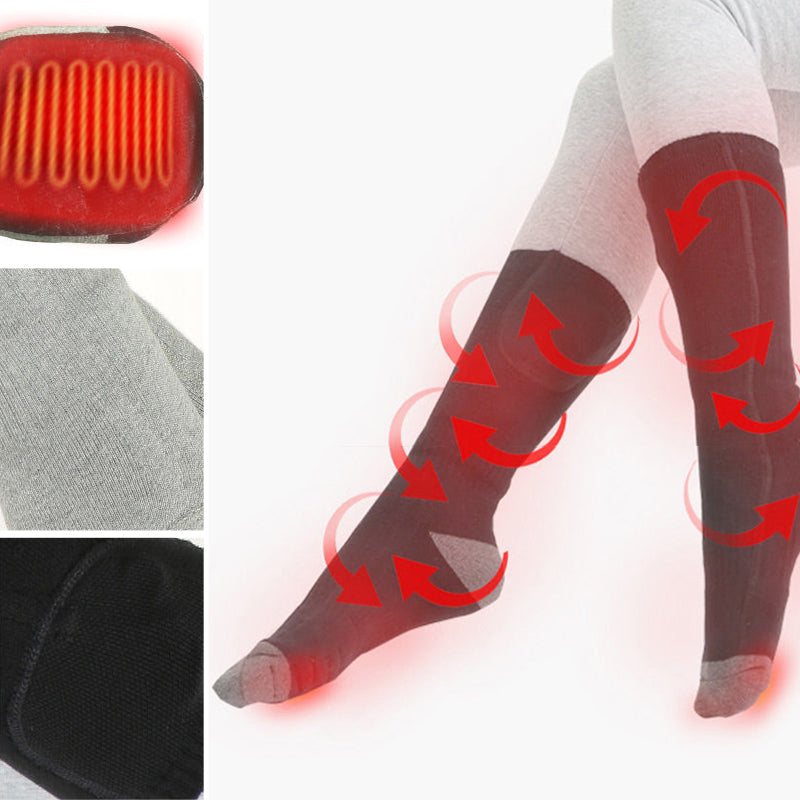 Close-up of the toe area of a heated sock, showing heating elements for warmth.
