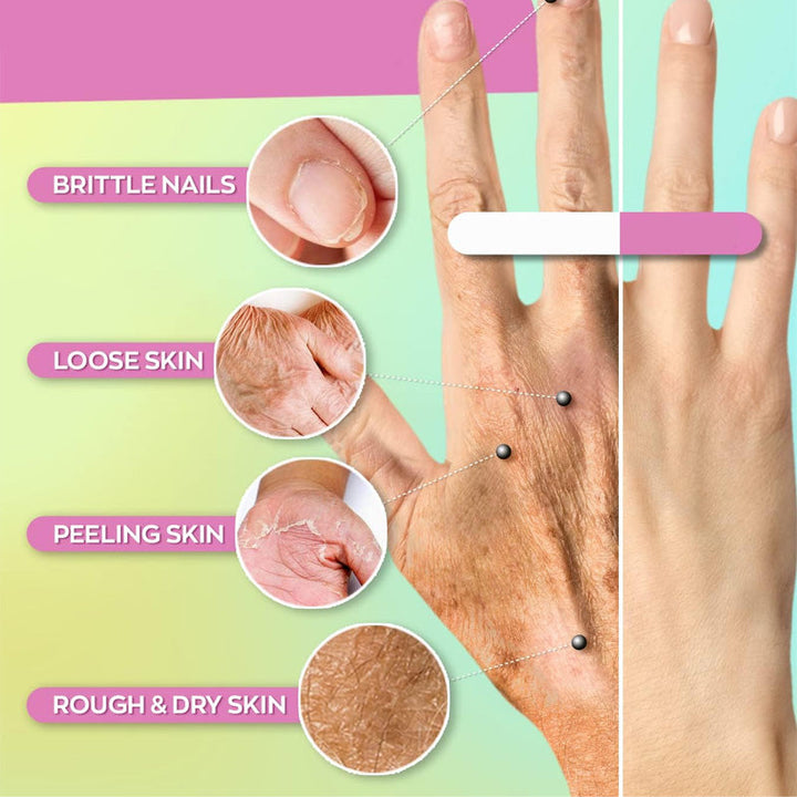 Moisturizing gel gloves in white, highlighting their thick gel interior for skin therapy.