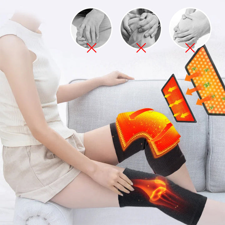 Pair of unisex thermal cashmere knee warmers for joint support, winter health & comfort