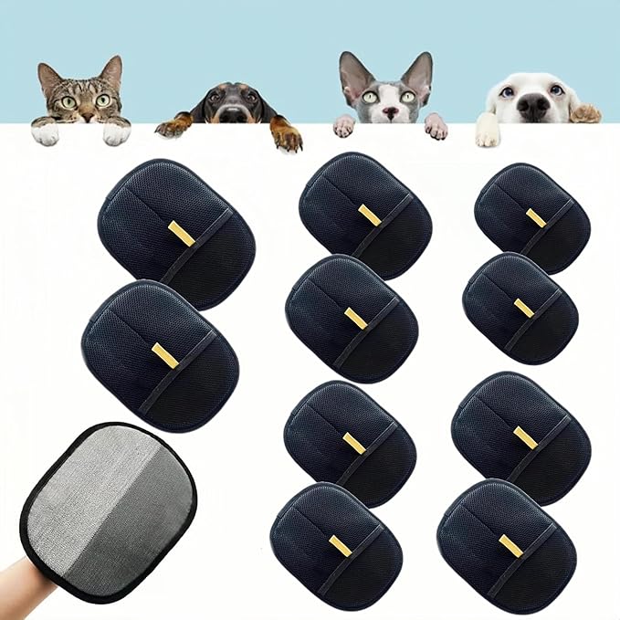 Glove demonstrating soft bristles for gentle yet effective pet hair removal