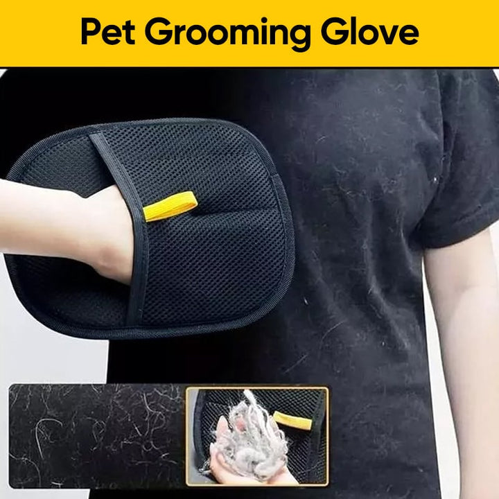 Versatile pet grooming glove, perfect for both long and short-haired dogs & cats