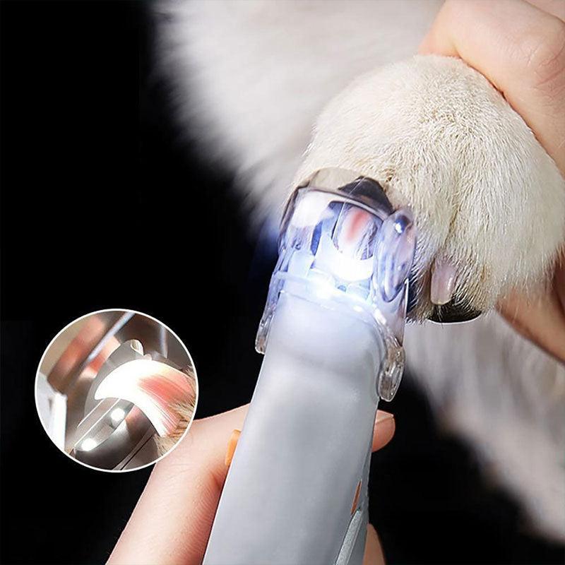 Pet's LED nail clipper for dogs & cats, ensuring safe, stress-free trimming with built-in light.