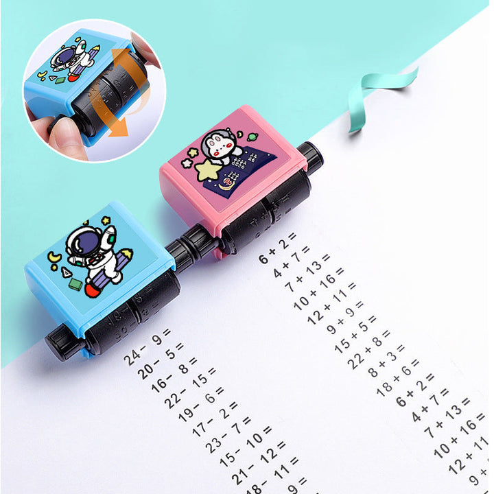Blue Kids' Educational Roller Digital Teaching Stamp, a toy for students' math learning