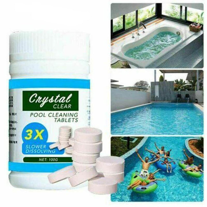 Pool & spa water clarifying tablets ensure crystal clear water for swimming pools and hot tubs.