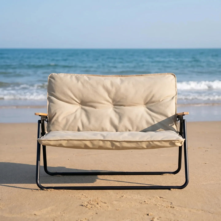 Portable 2-person camping sofa for ultimate outdoor comfort, perfect for travel and leisure.