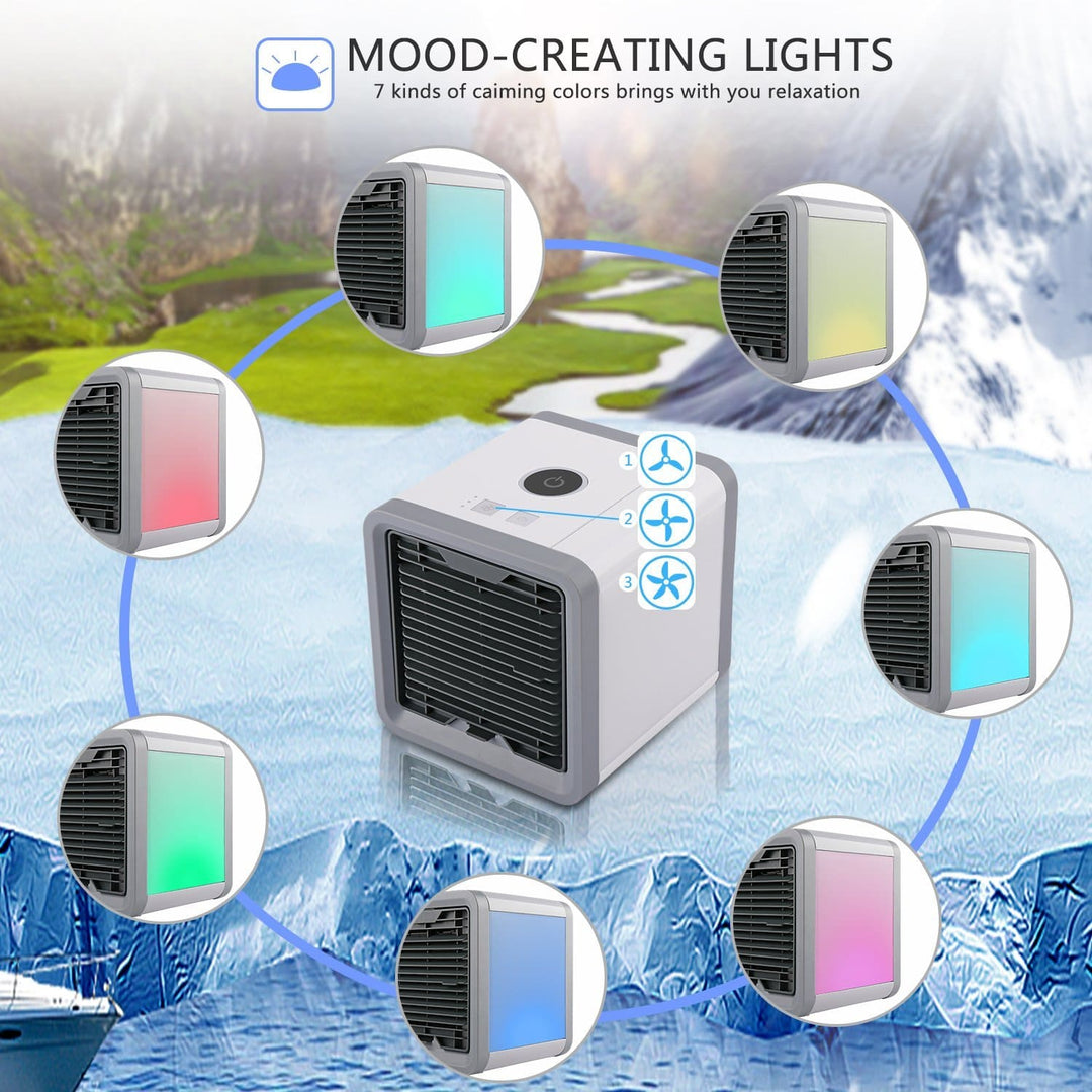 TavvitaImp009 portable air cooler. This personal air conditioner also humidifies & purifies, improving home air quality.