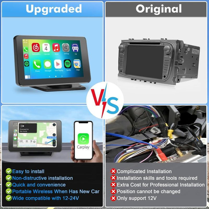 Stay connected with a portable wireless carplay screen featuring seamless smartphone integration