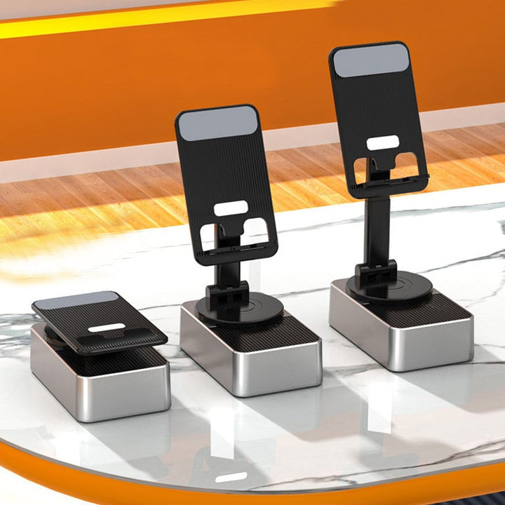 Electronics accessory: Universal phone stand, wireless speaker, and integrated power bank