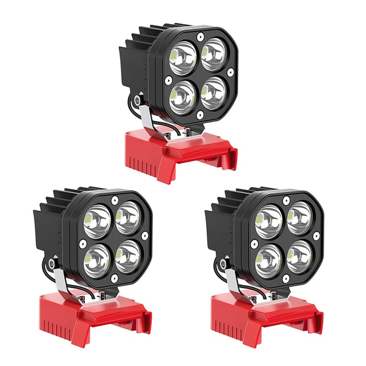 Ergonomic portable LED work light with a comfortable grip, compatible with 18V tool batteries