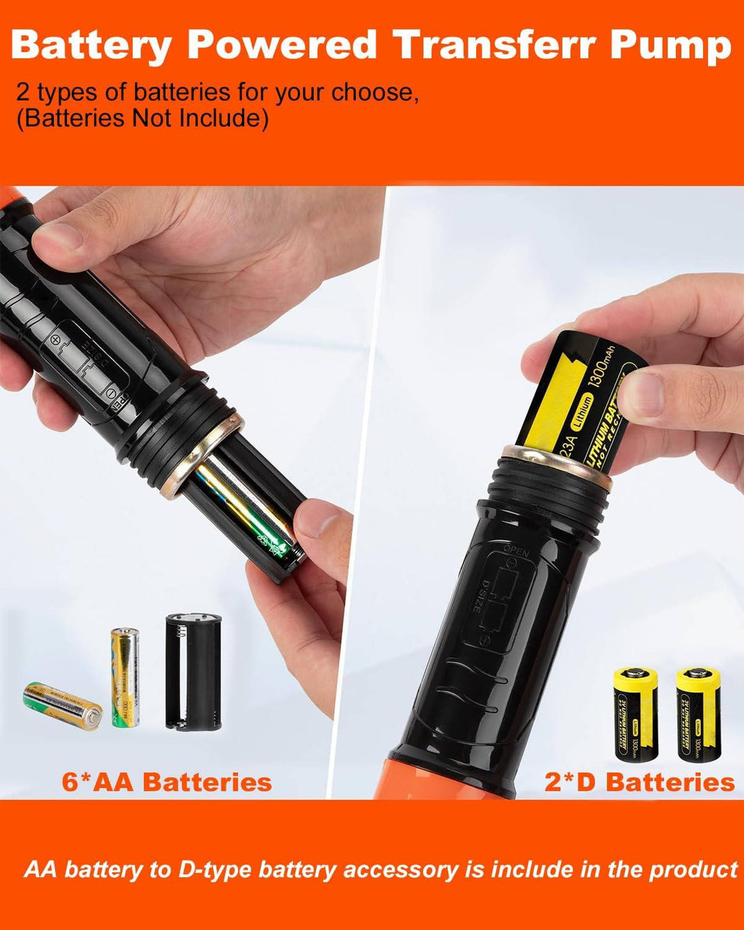 TavvitaImp010 electric siphon pump for effortless fluid and fuel transfer. Portable utility for gas & water.