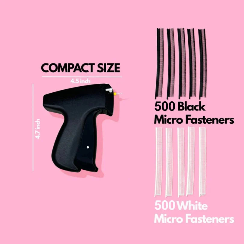 Compact garment adjustment tool with a pack of fasteners, perfect for on-the-go sewing needs