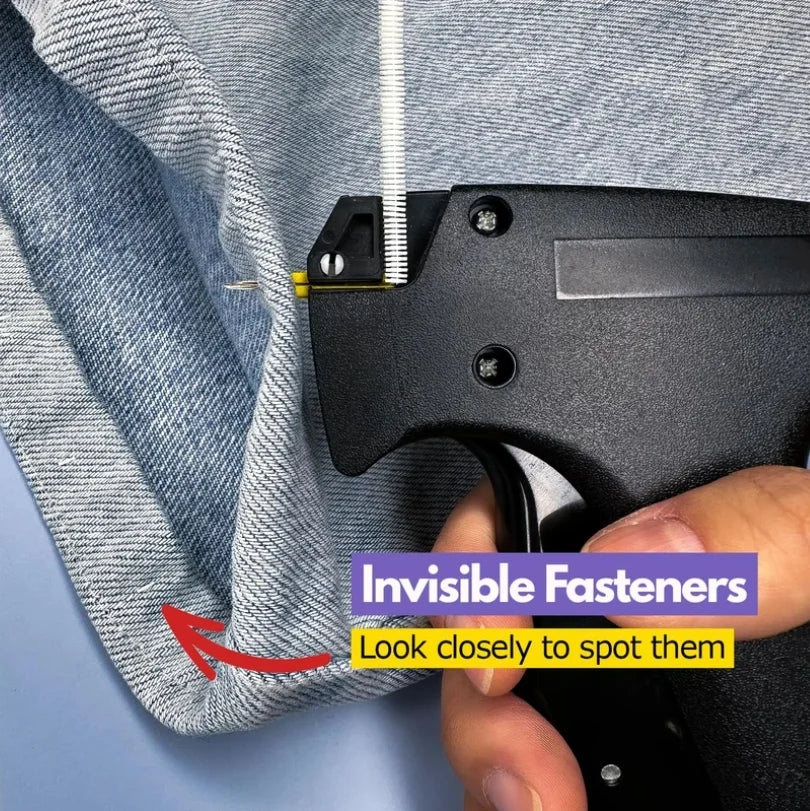 A versatile tagging gun for clothing, suitable for quick fixes, labels, and temporary fabric repairs