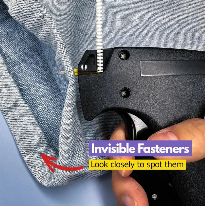 A versatile tagging gun for clothing, suitable for quick fixes, labels, and temporary fabric repairs