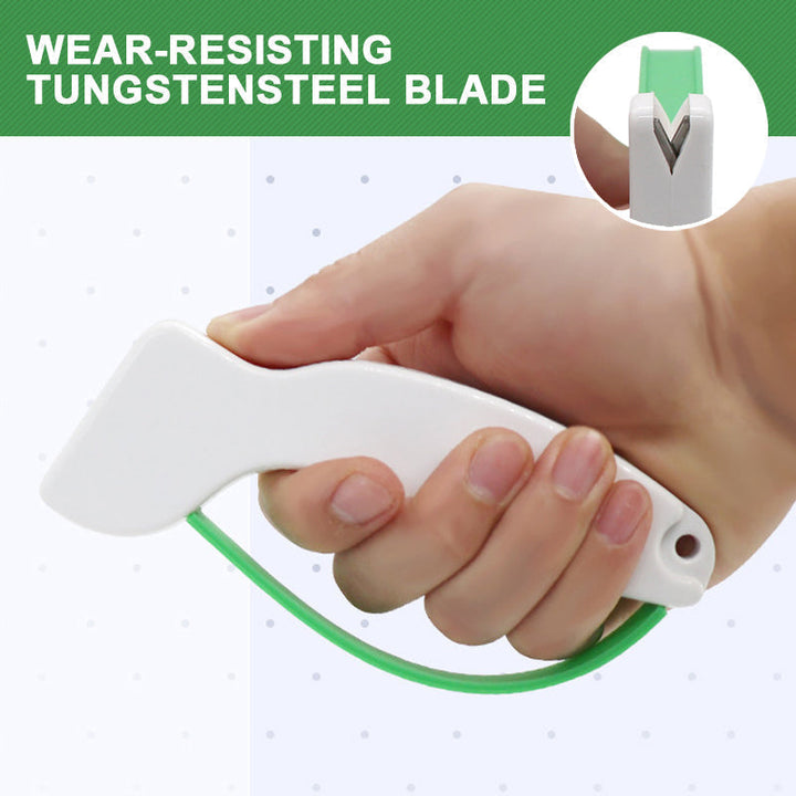 Durable universal sharpener for outdoor use, keeps all your garden tools and knives sharp