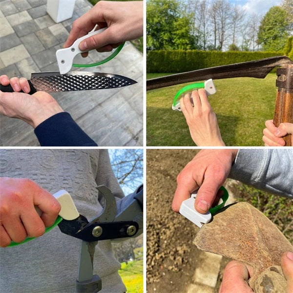 Compact knife & garden tool sharpener, ensures optimal performance for all your cutting needs