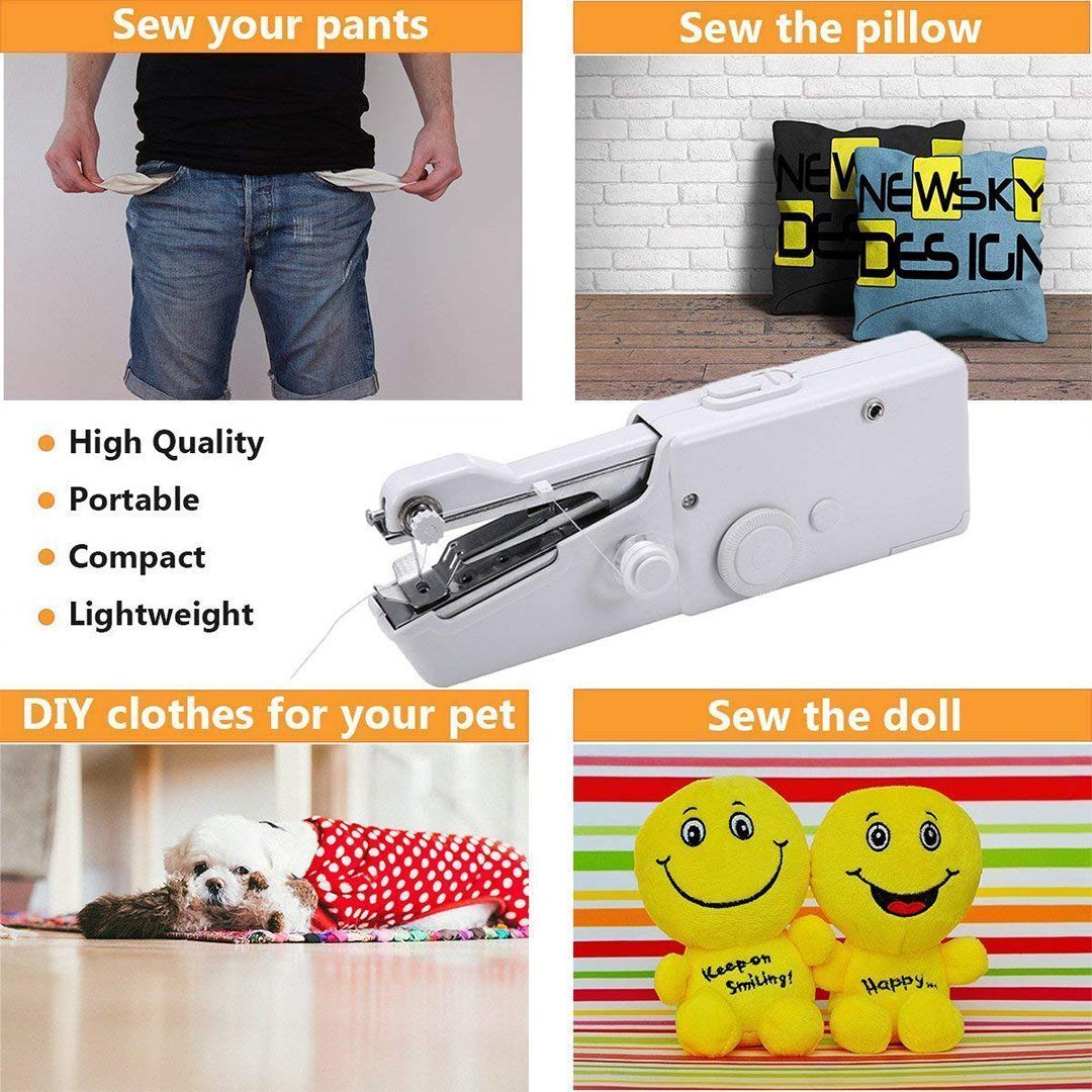 Versatile handheld sewing device, suitable for beginners and experienced crafters for fast and easy repairs.