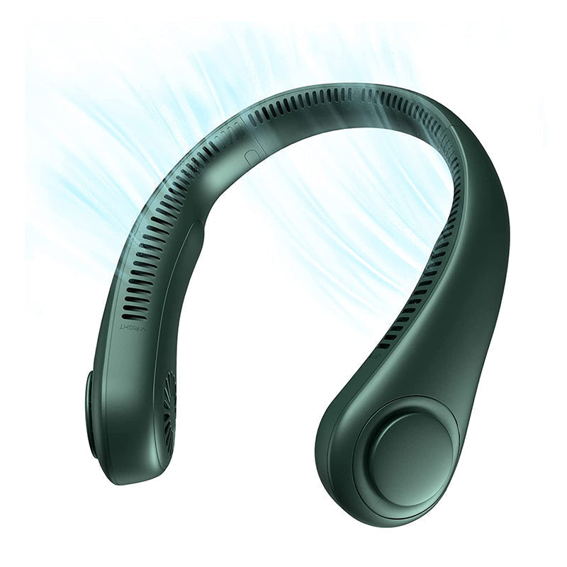 Side view of the quiet neck fan, showing compact and lightweight design.