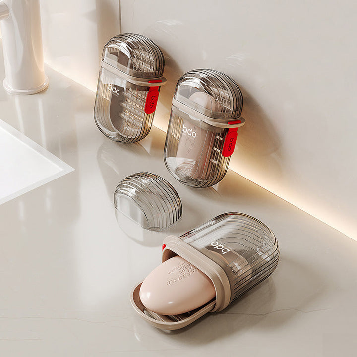 Durable leakproof soap box, perfect for camping & travel, with secure snap closure