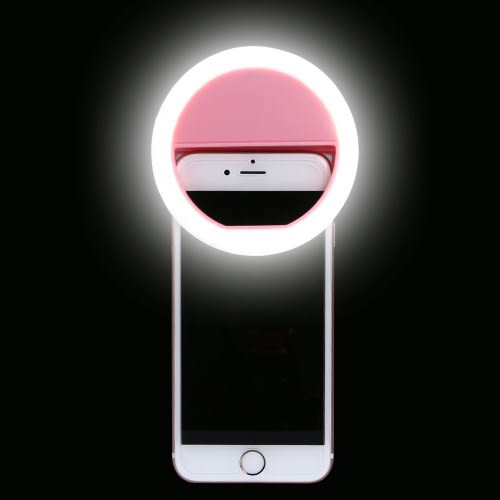 Universal adjustable LED ring light for phones, enhancing selfie & video quality. Perfect portable photography accessory.