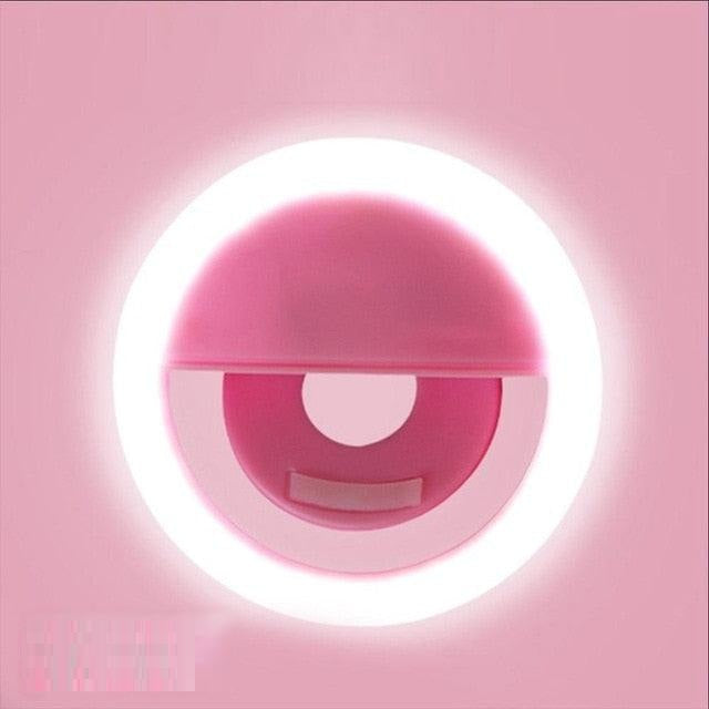 USB rechargeable ring light for smartphones. A portable LED accessory for improved selfie photography & video recording.