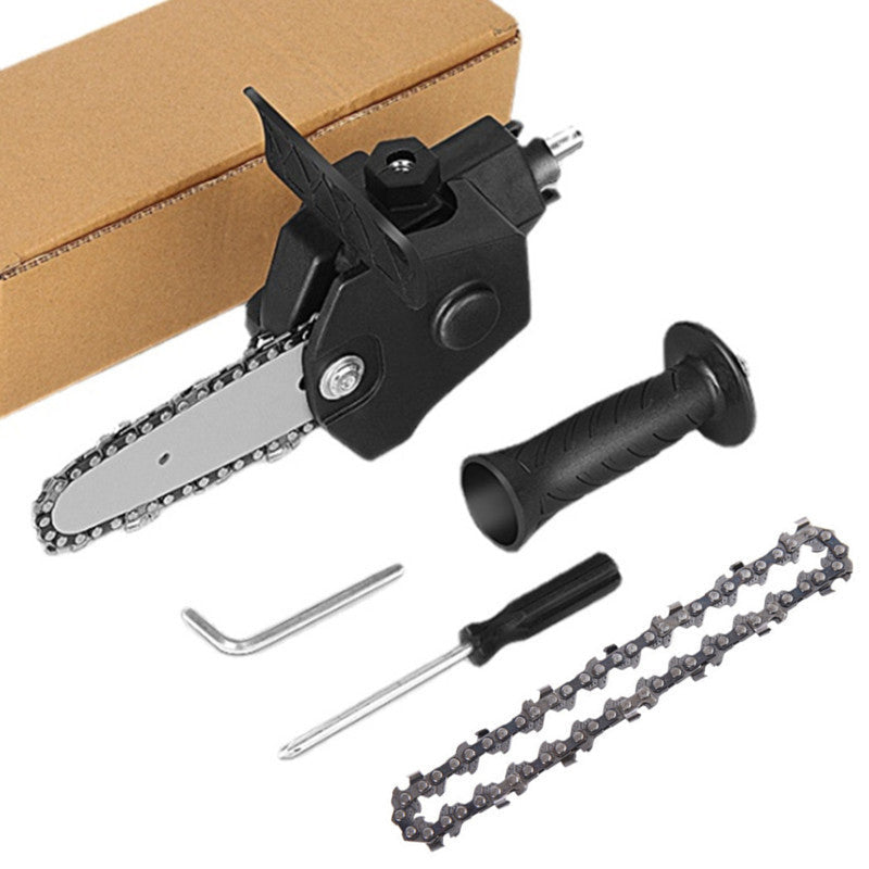 Mini portable 6-inch electric chainsaw with rechargeable battery and ergonomic grip